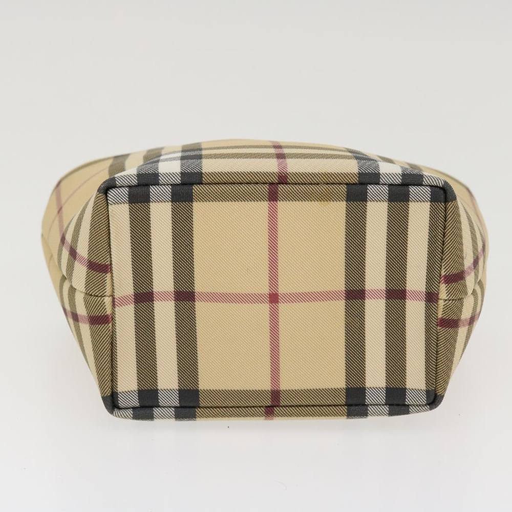 BURBERRY Nova Check Hand Bag PVC Leather Beige Auth yk6252 - Picture 5 of 10
